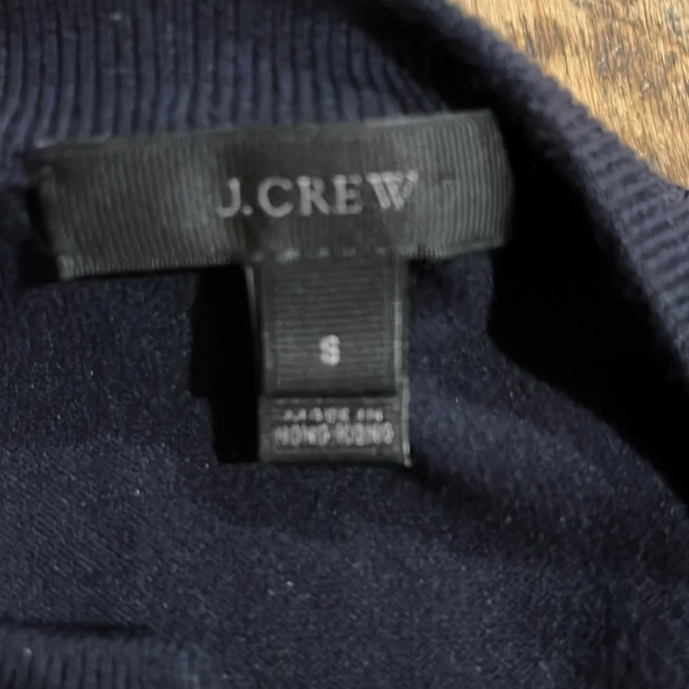 J.‎ Crew Navy Blue Stripe open front  Sweater size small